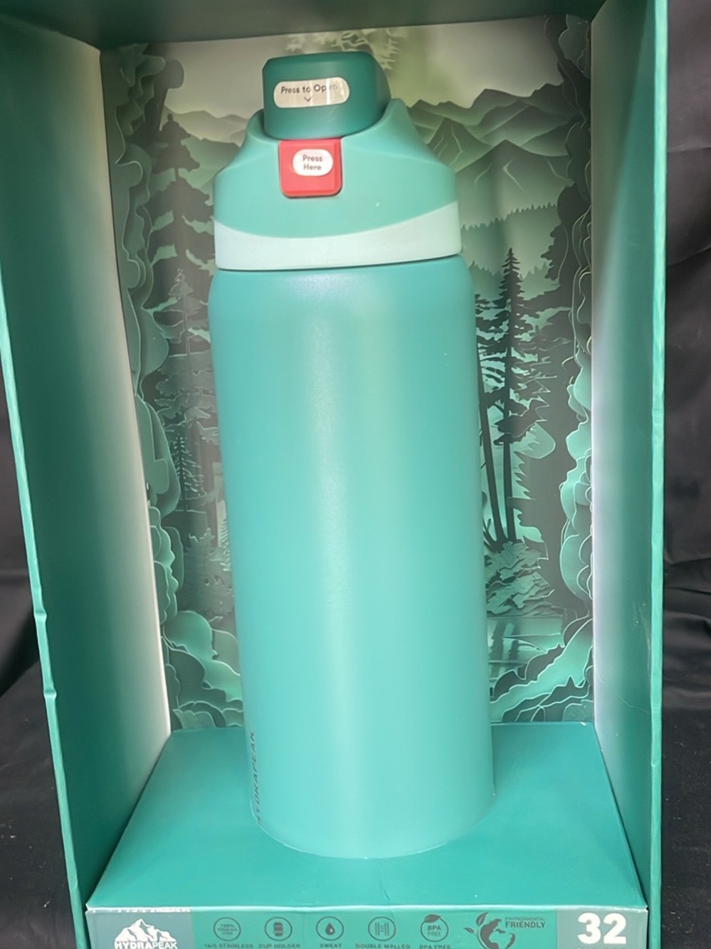 🌹 NWT STAINLESS STEEL HYDRAPEAK 32 ounce insulated Hydration Bottle Flip Cap